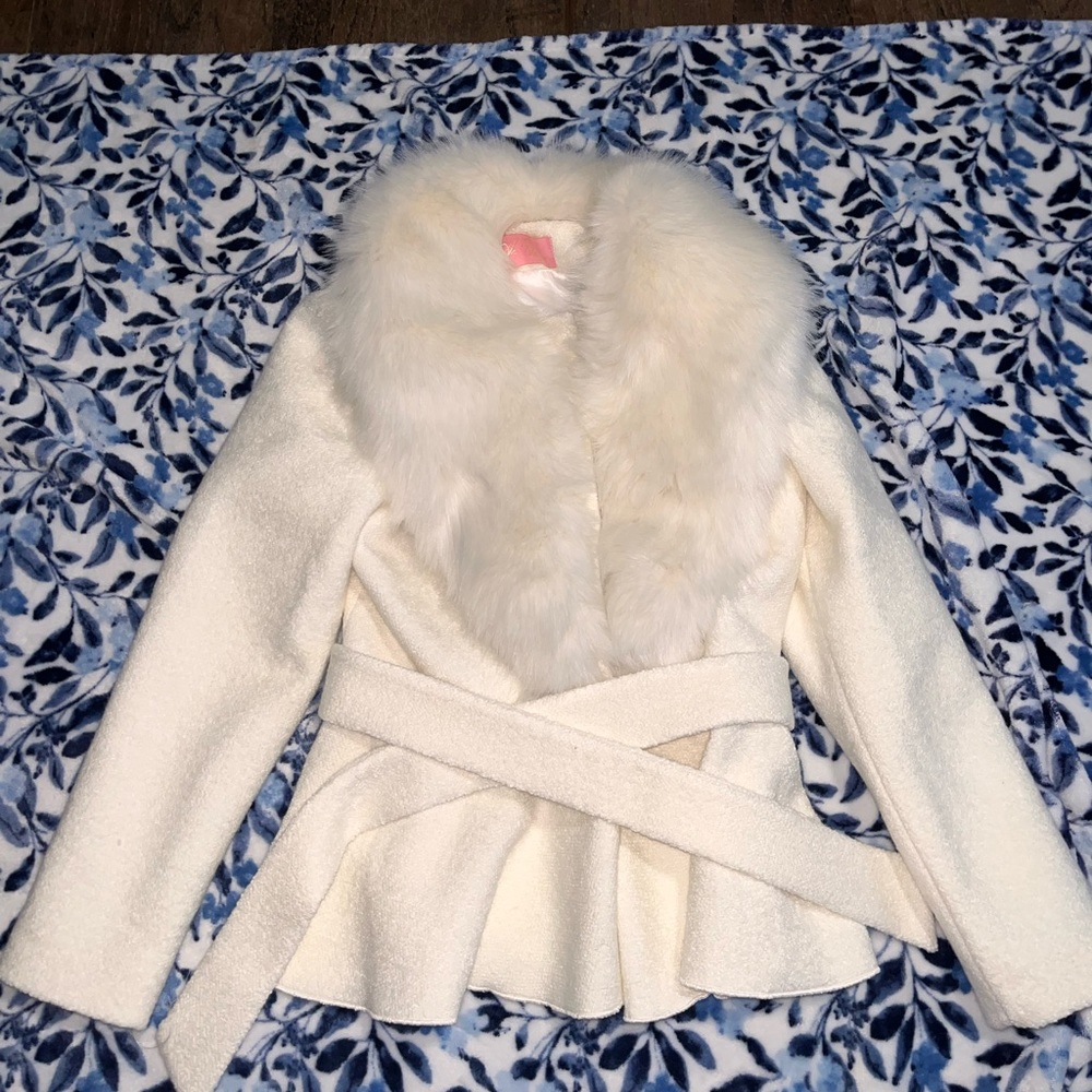 White Wedding Coat with Fur